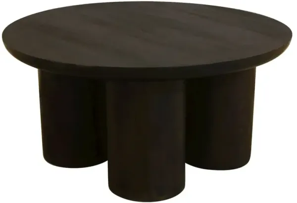 Alex Hamilton Sullivan Solid Wood Round Coffee Table in Dark Brown Finish