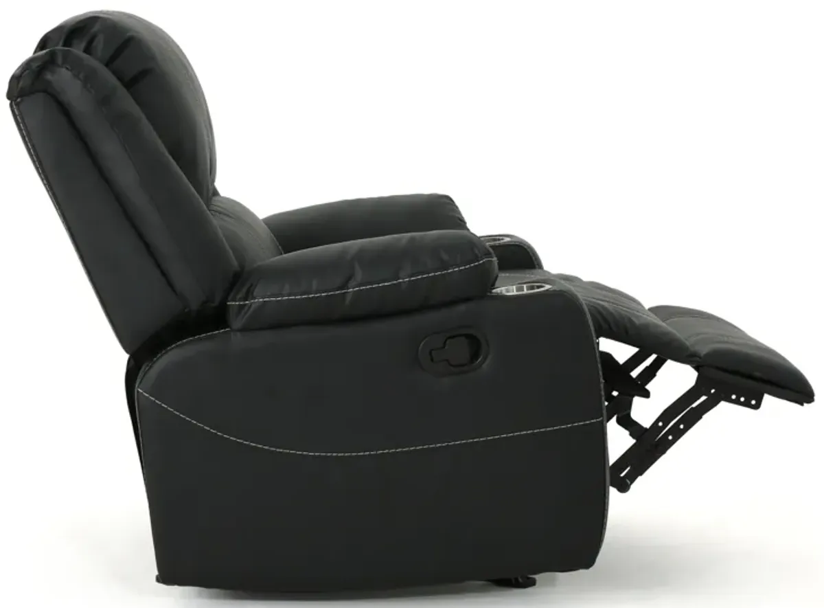 Merax PU Glider Recliner with Steel Cup Holders