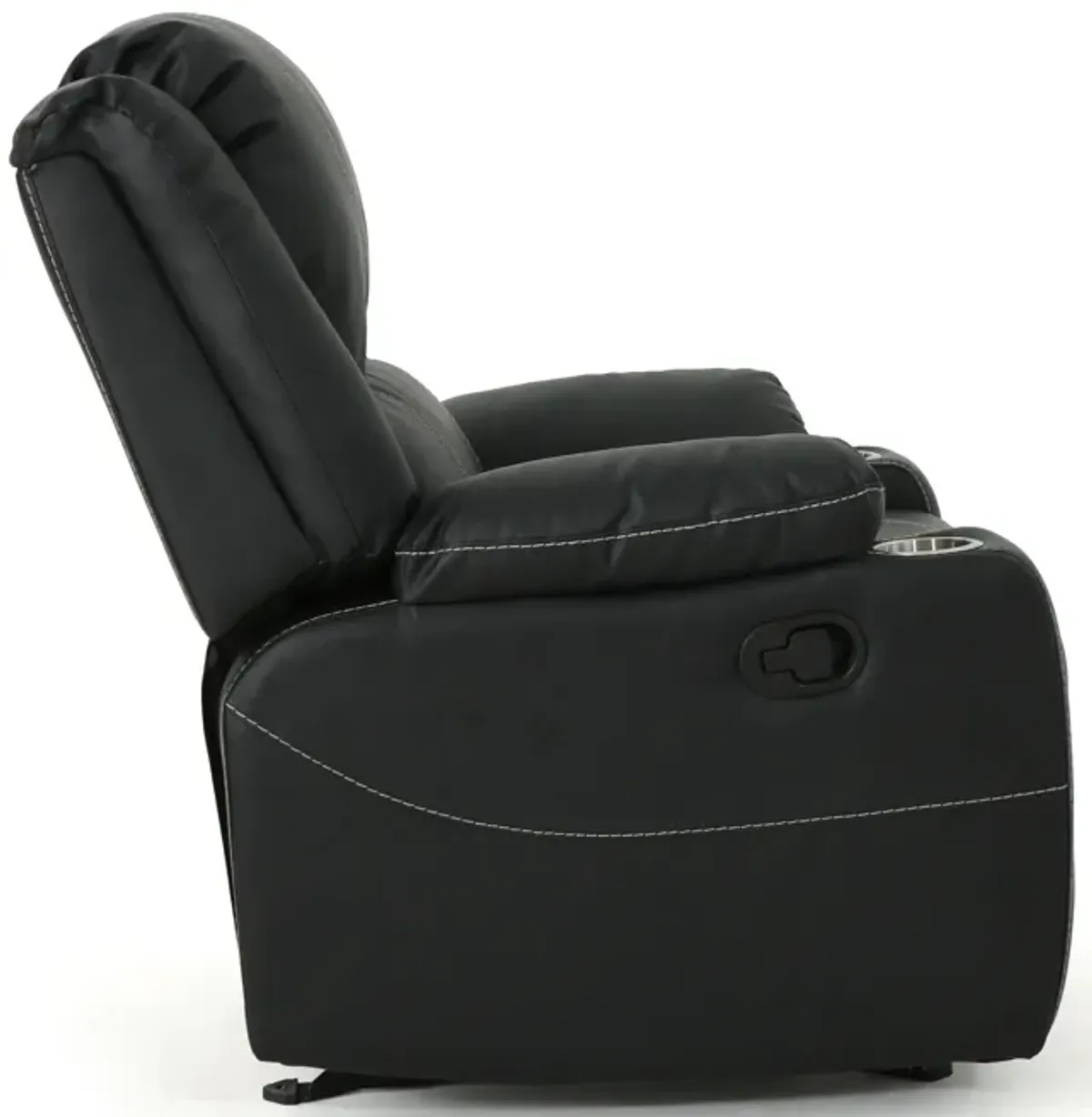 Merax PU Glider Recliner with Steel Cup Holders