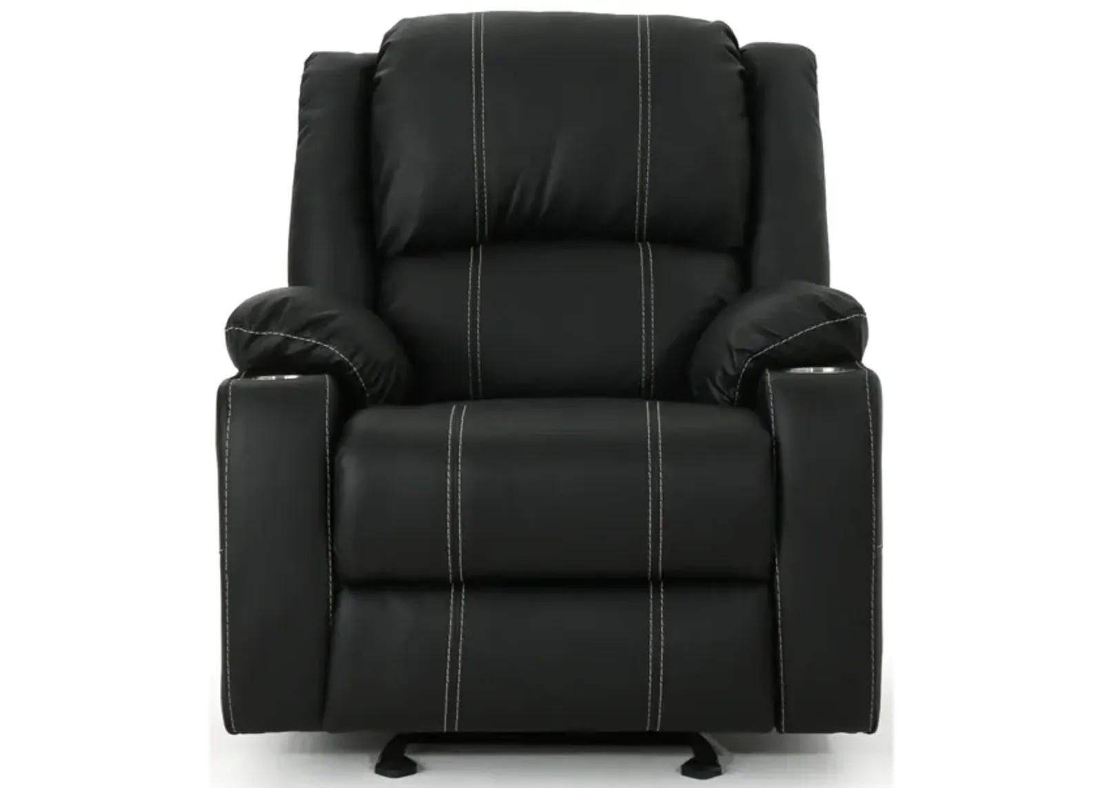 Merax PU Glider Recliner with Steel Cup Holders