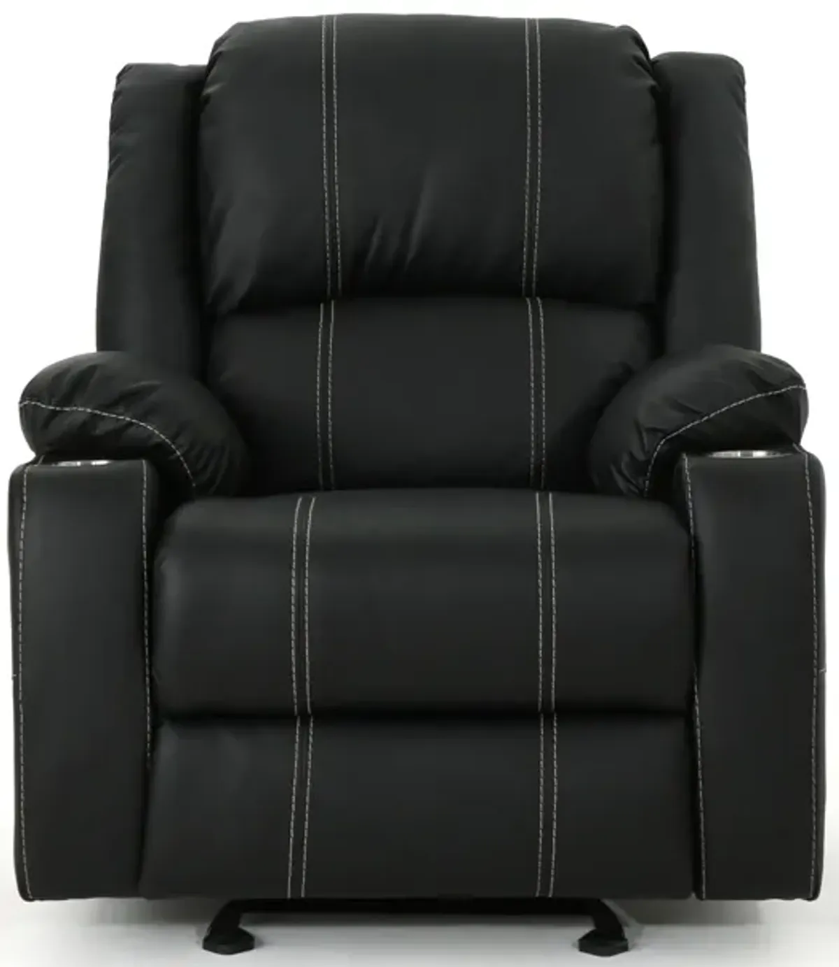 Merax PU Glider Recliner with Steel Cup Holders