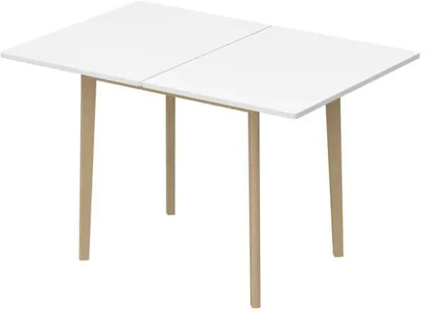 FUFU&GAGA Modern Expandable Folding Table with MDF Top & Rubberwood Legs (47.2" L x 31.5" W x 29.3" H),White & Natural