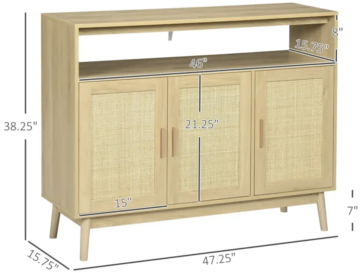 Natural Boho Storage: Rattan Sideboard Buffet for Dining Room