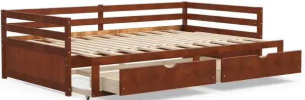 Hivvago Extendable Twin to King Daybed with Trundle and 2 Storage Drawers
