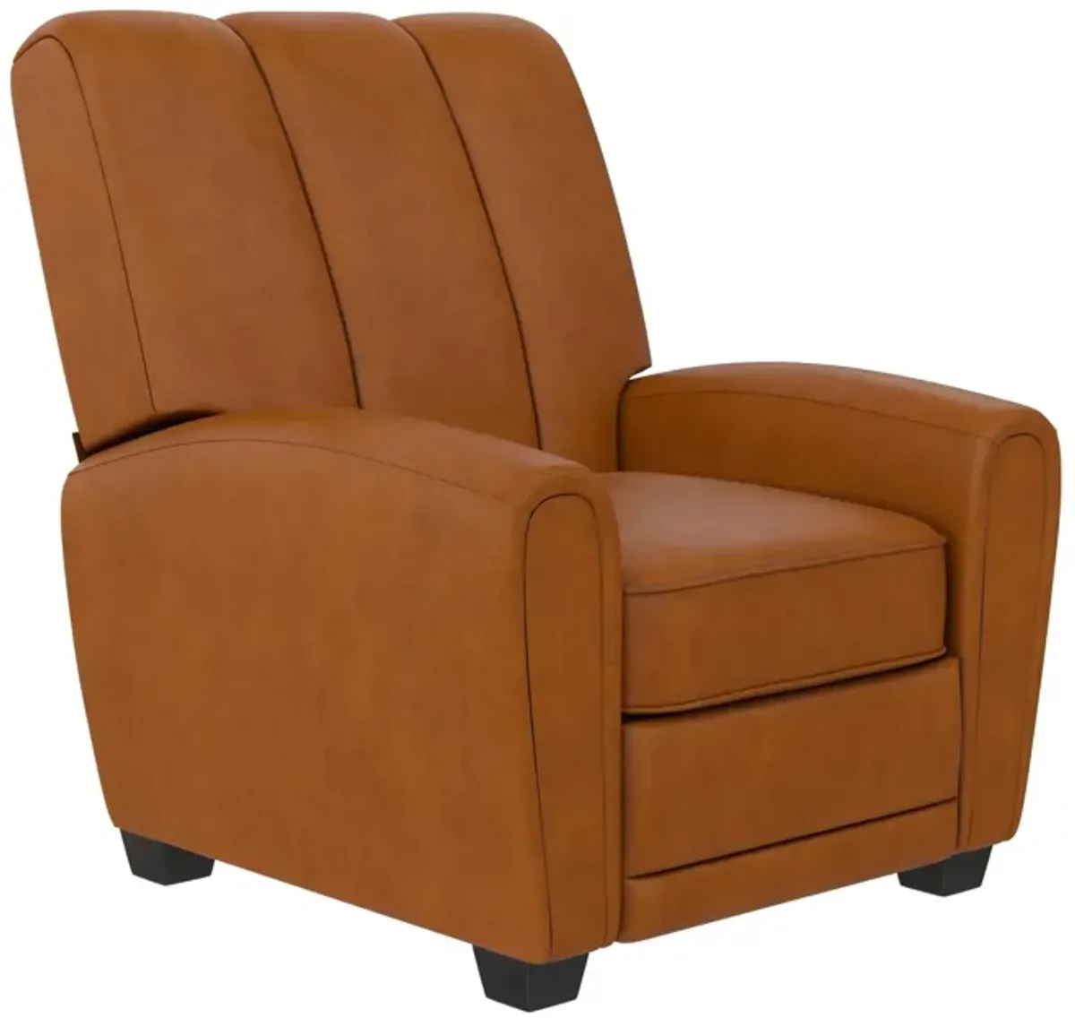 Vertical Pushback Recliner Armchair, Camel Faux Leather