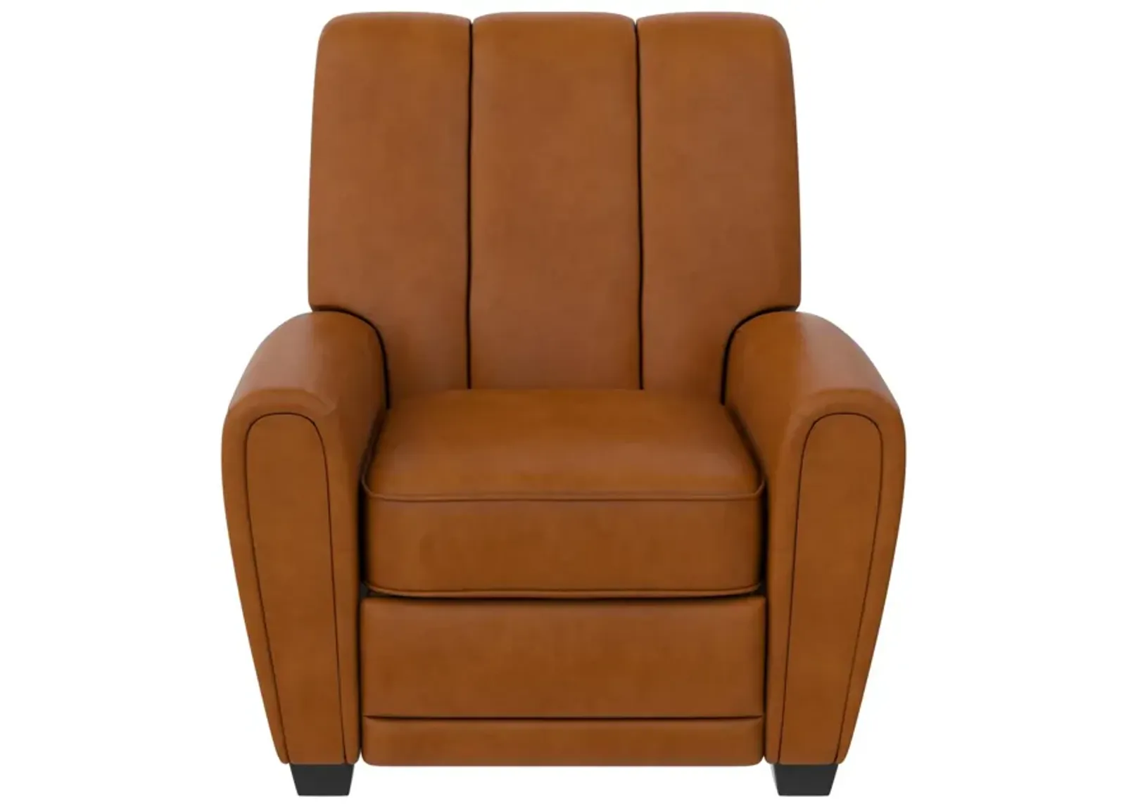 Vertical Pushback Recliner Armchair, Camel Faux Leather