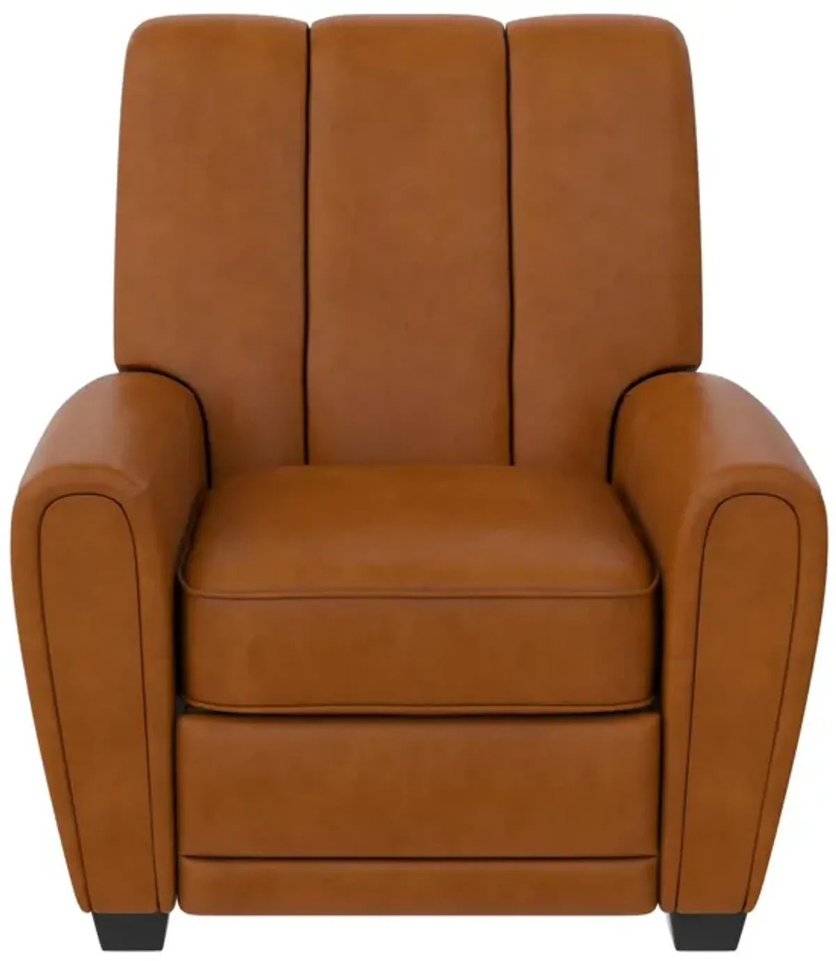 Vertical Pushback Recliner Armchair, Camel Faux Leather