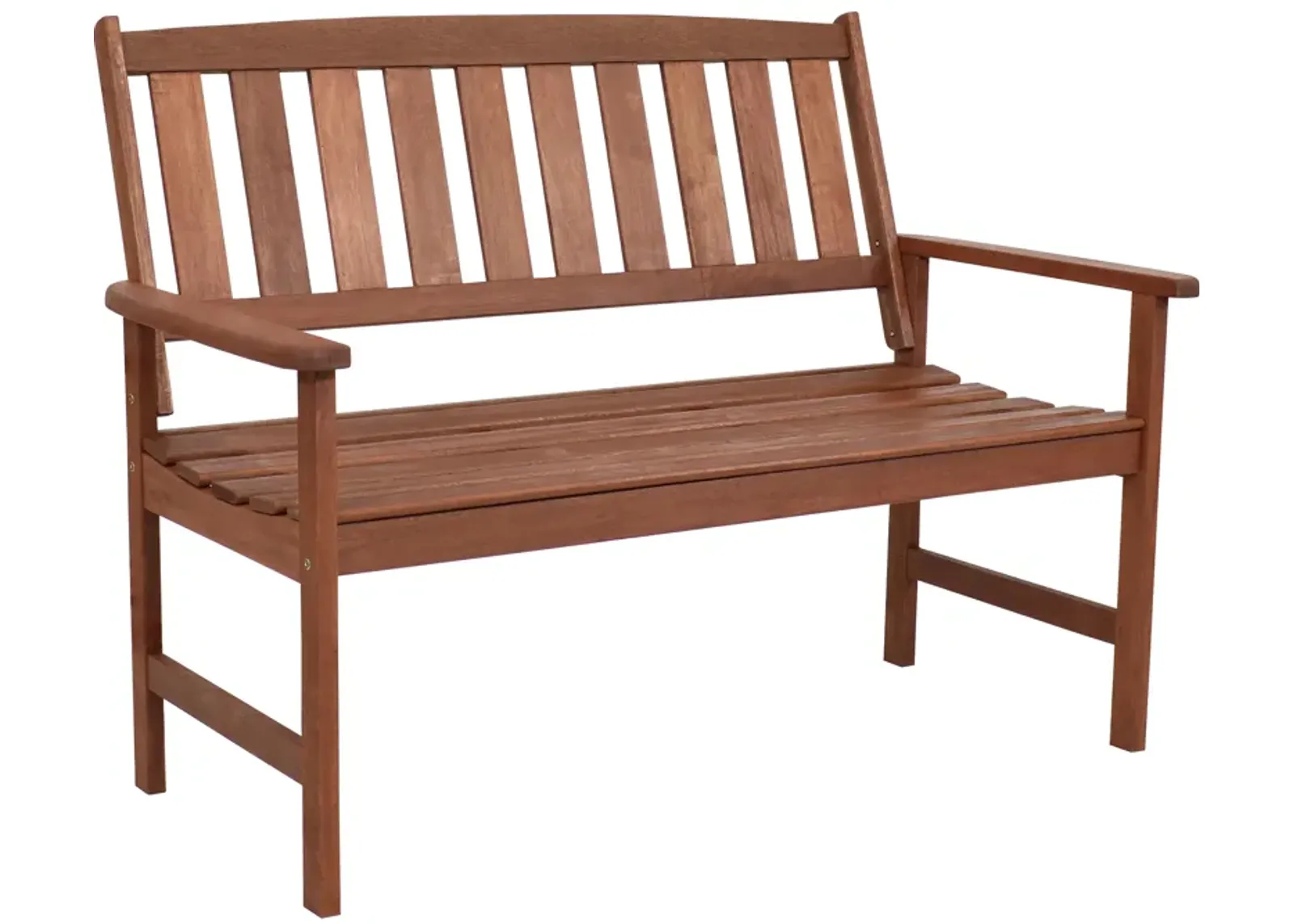 Sunnydaze 2-Person Meranti Wood with Teak Oil Finish Outdoor Garden Bench