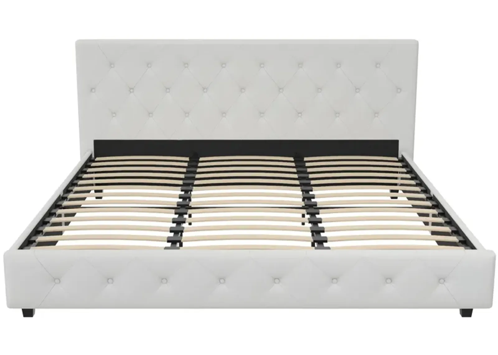 Atwater Living Dana Upholstered Bed, King, White Faux Leather