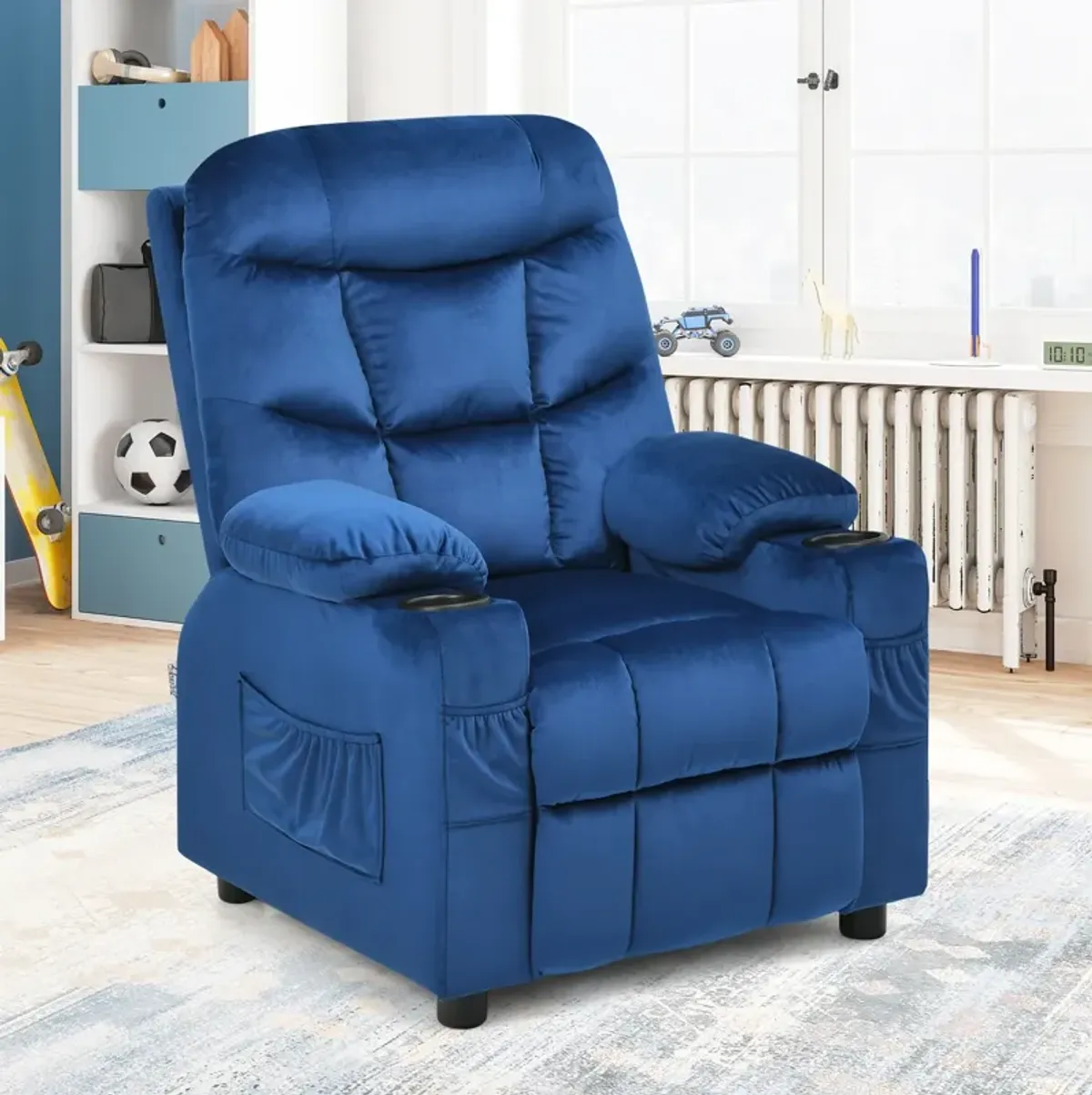 Kids Recliner Chair with Cup Holder and Footrest for Children