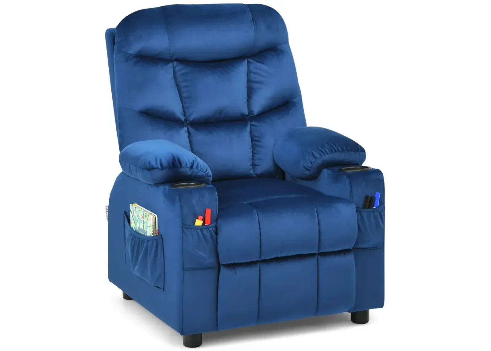 Kids Recliner Chair with Cup Holder and Footrest for Children