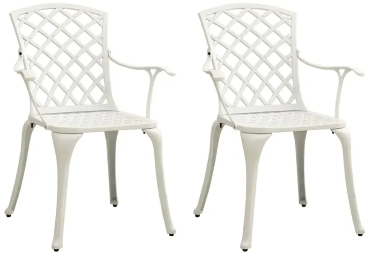 vidaXL 3 Piece Bistro Set Cast Aluminum White