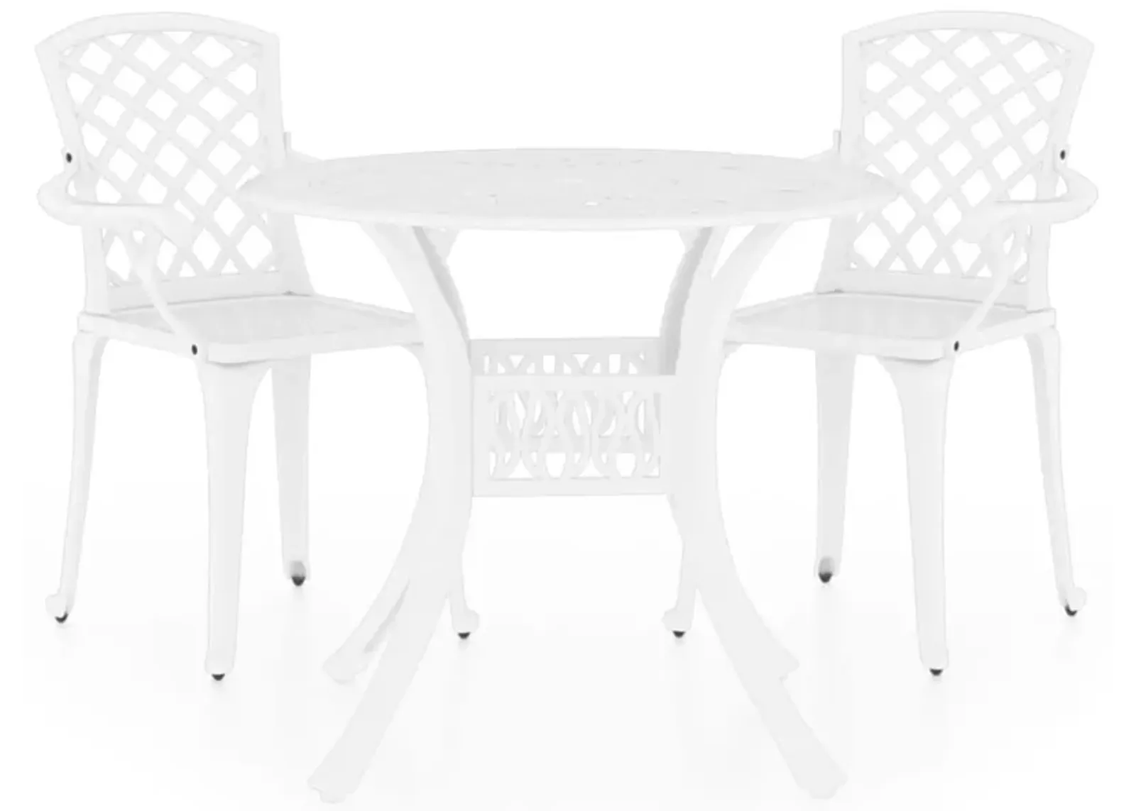 vidaXL 3 Piece Bistro Set Cast Aluminum White