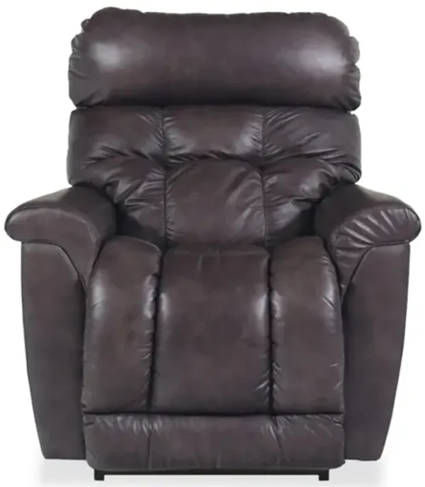 Fulton Coal Leather Power Rocking Recliner with Headrest