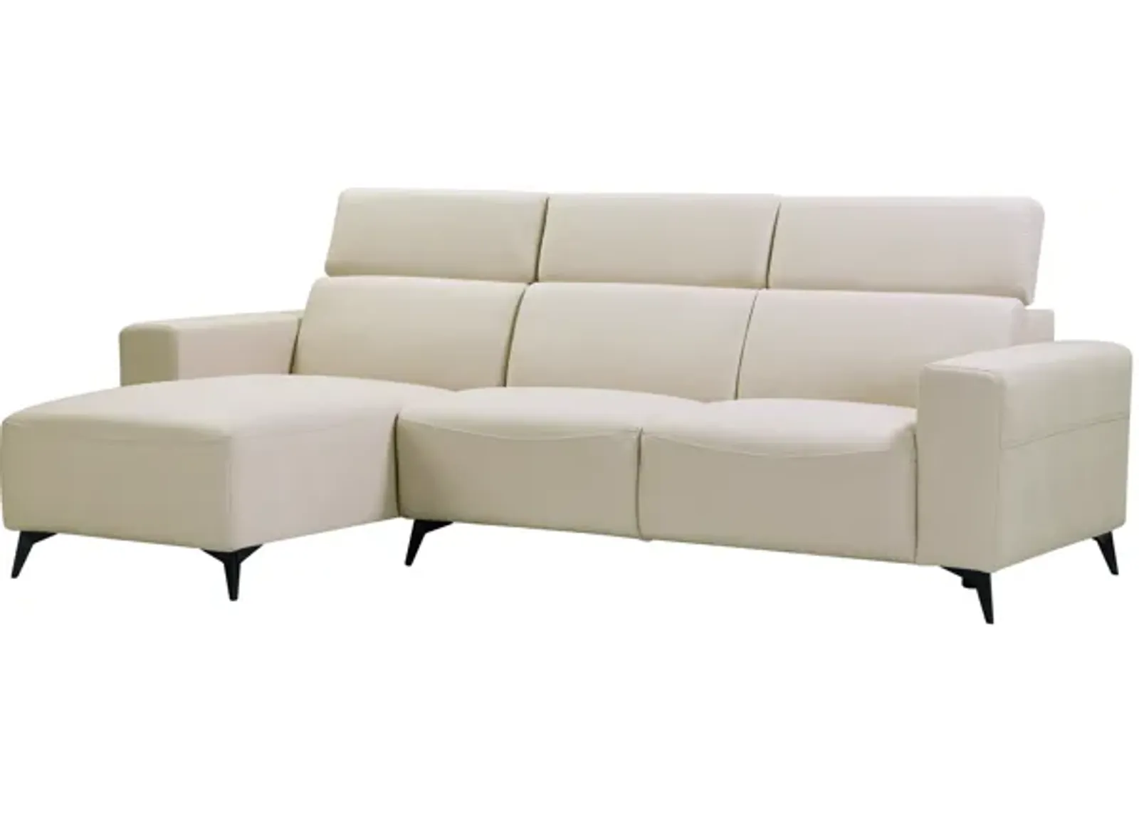 Pasargad Home Modern Bari Sectional Sofa with Push Back Functional, Left Facing Chaise, Grey