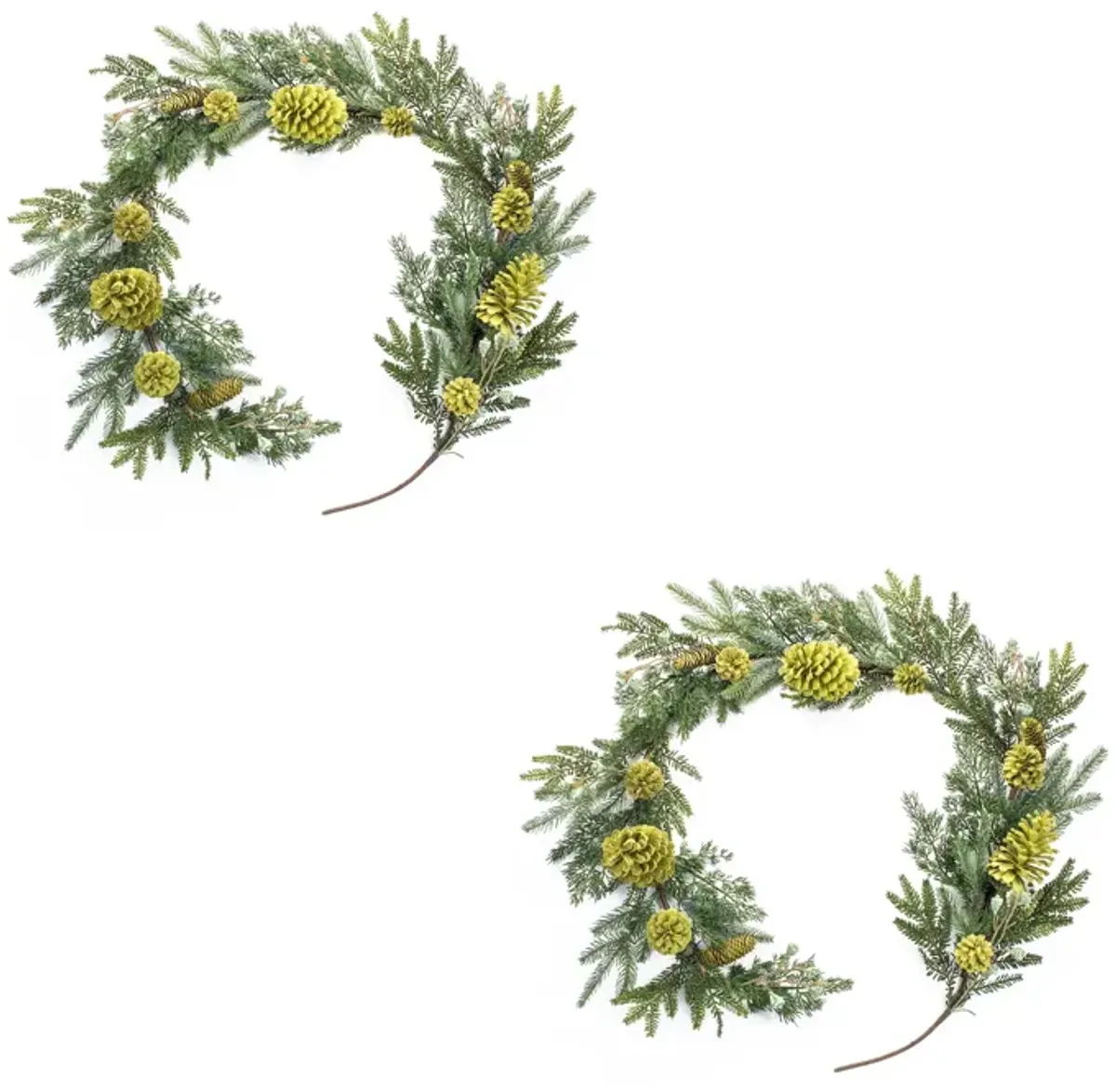 Artificial Decorative Mixed Pine Garland Set (2 Pieces)