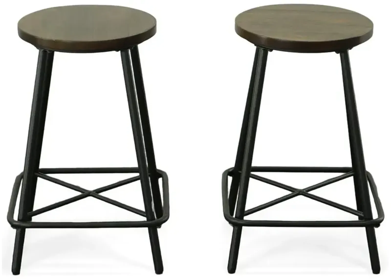 Carolina Living Illona 24 Counter Stool - Set of 2 - Elm Seat - Black Base