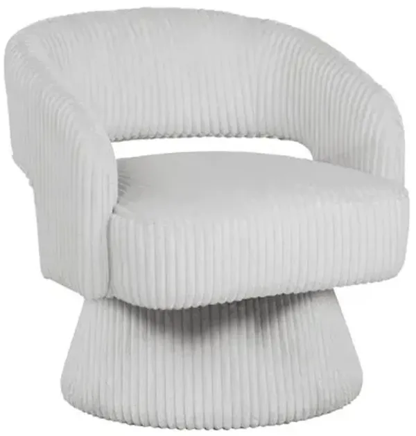 Light Gray Velvet Swivel Accent Barrel Chair