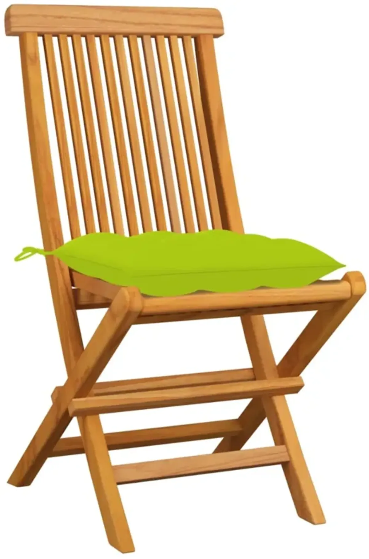 vidaXL Garden Chairs with Bright Green Cushions 8 pcs Solid Teak Wood