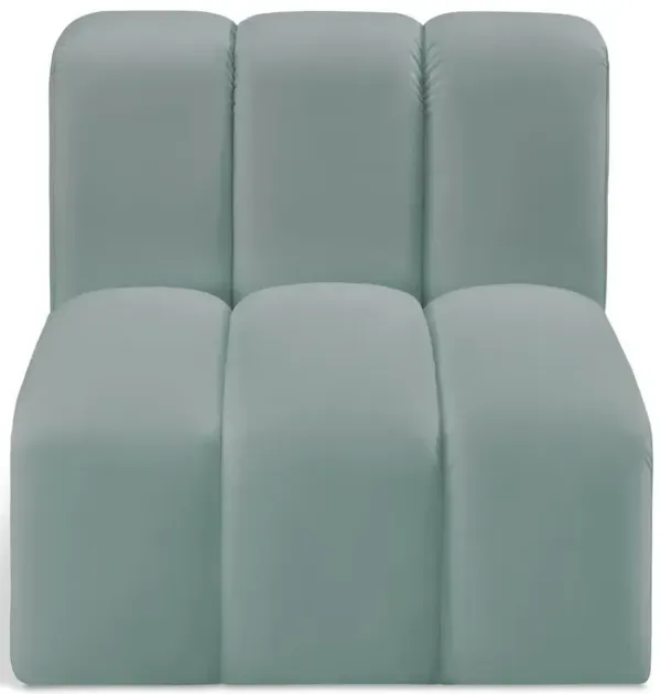 Meridian Furniture Arc Mint Green Vegan Leather Straight Chair