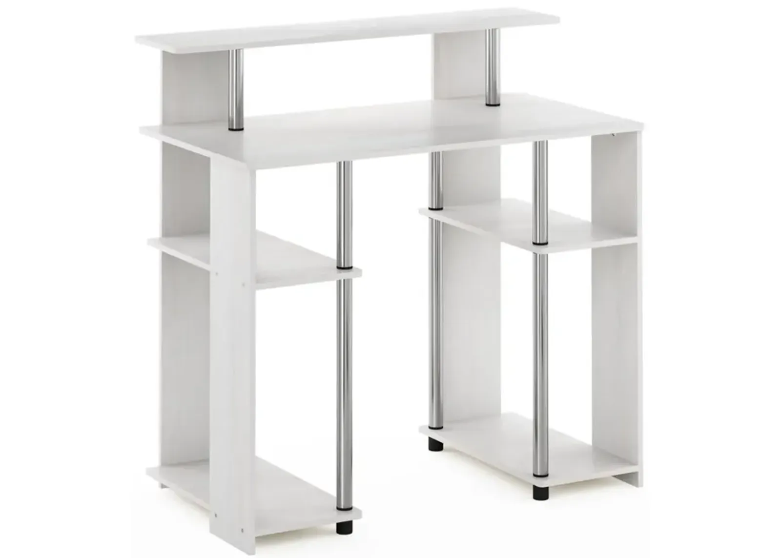 Furinno Furinno JAYA Simple Design Computer Writing Desk, White Oak, Stainless Steel Tubes