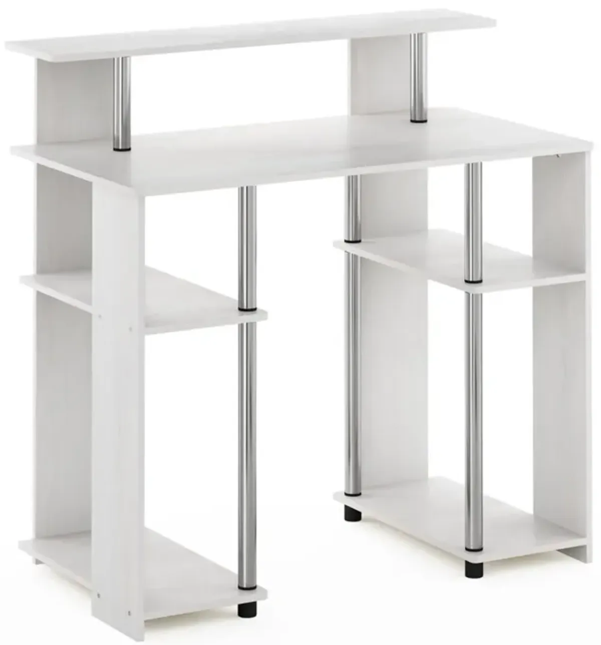 Furinno Furinno JAYA Simple Design Computer Writing Desk, White Oak, Stainless Steel Tubes