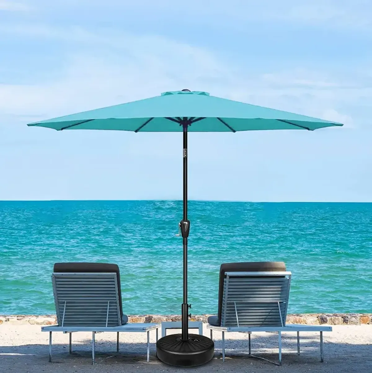 9' Turquoise Patio Umbrella with Tilt/Crank