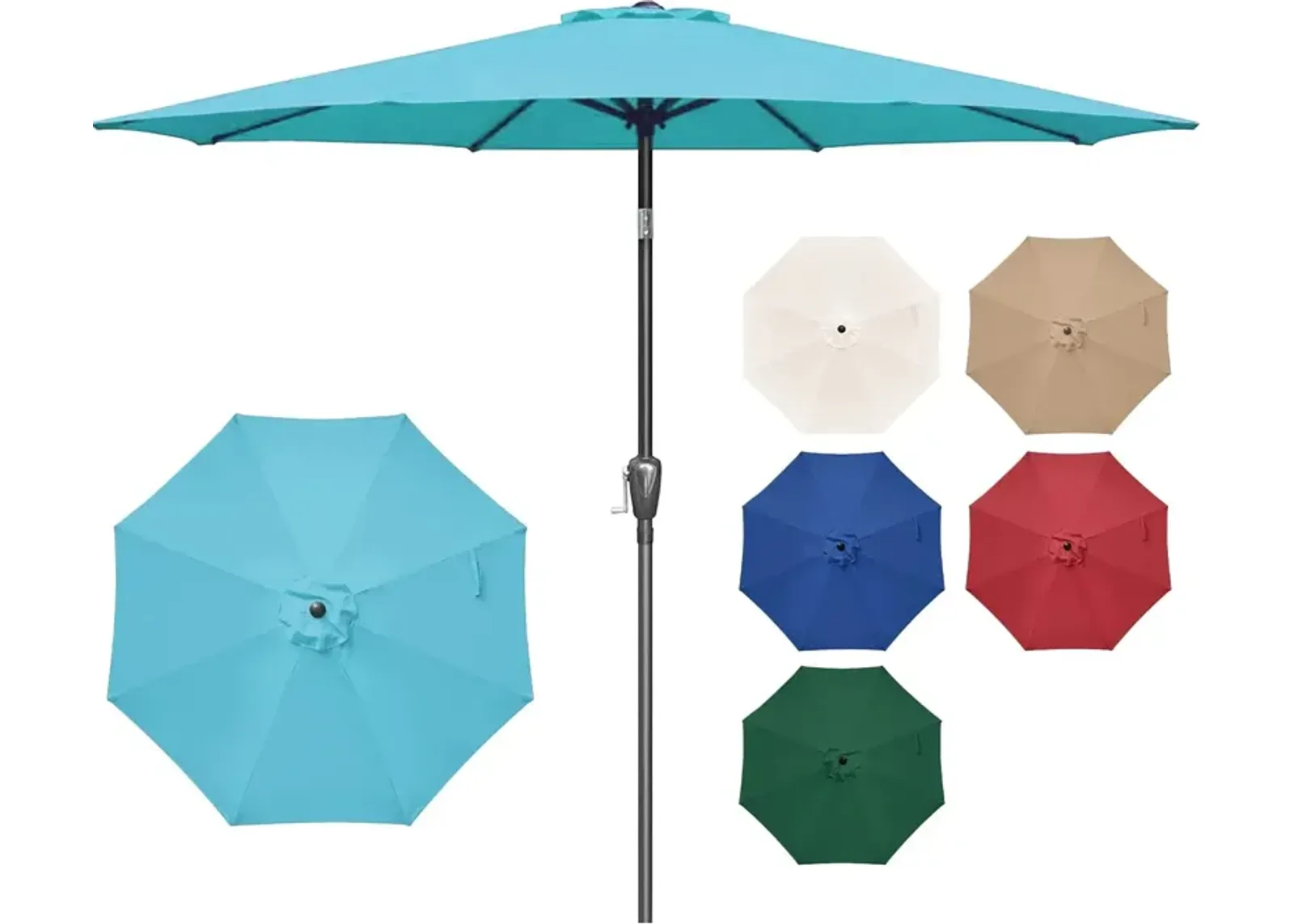 9' Turquoise Patio Umbrella with Tilt/Crank