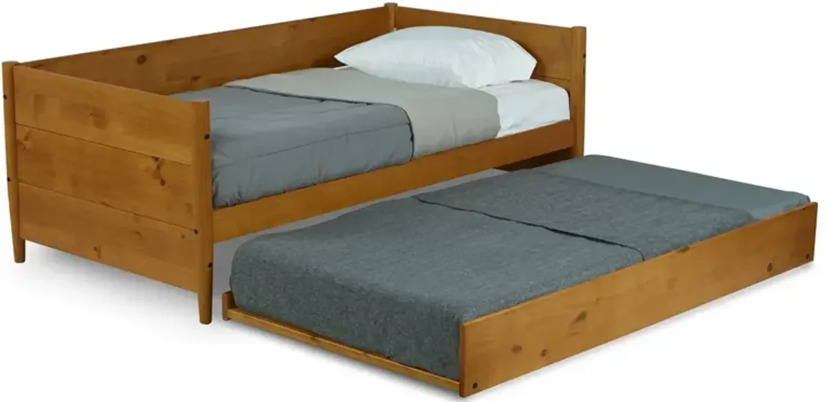 Solid Wood Daybed with Roll Out Trundle Bed Frame