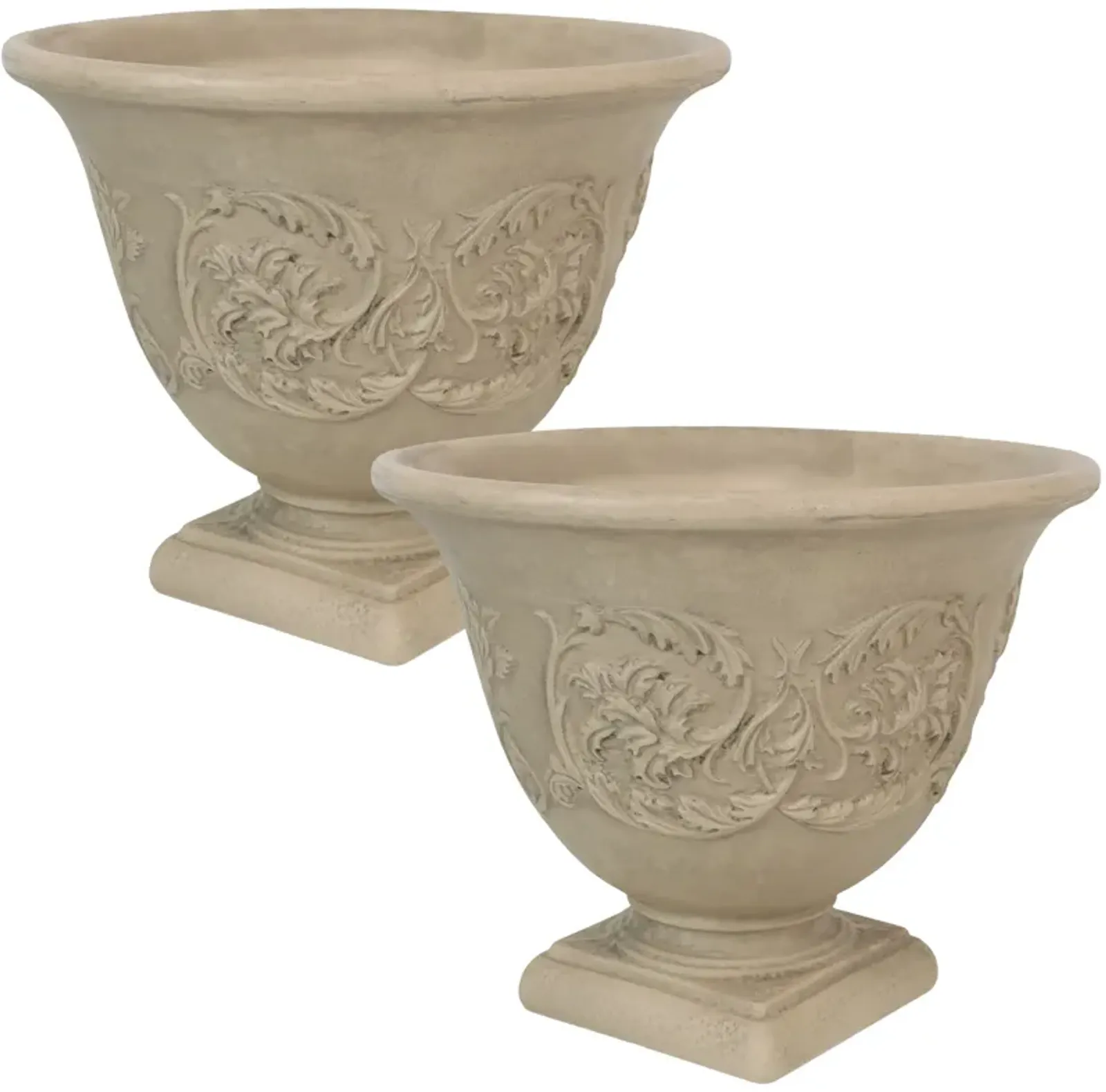 Sunnydaze Darcy Dual-Wall Polyresin Planter - Beige