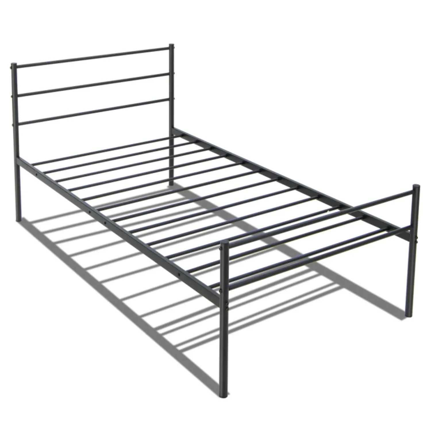 Twin Size Metal Bed Frame Platform with Headboard