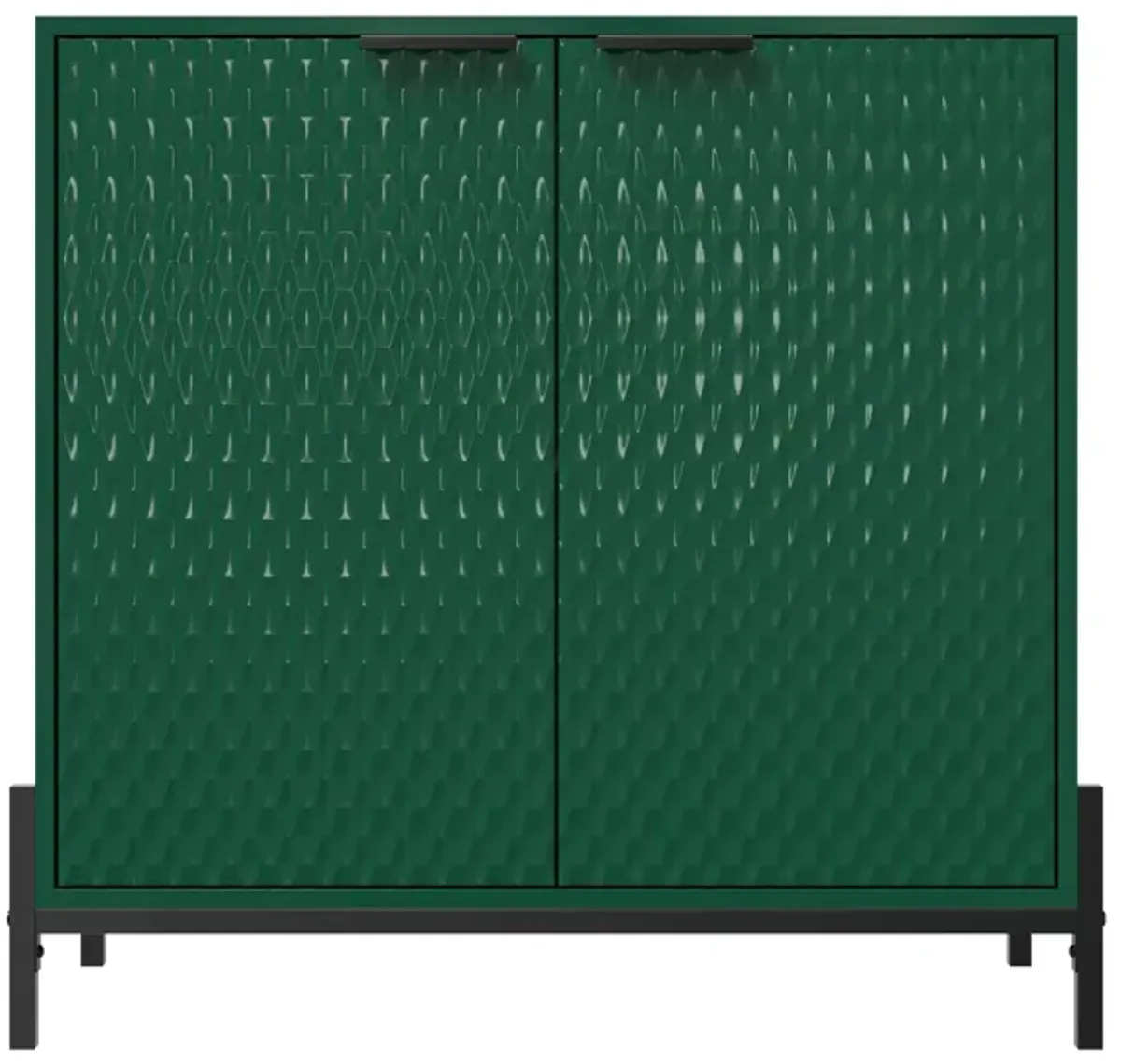 Elegant 2-Door Storage Cabinet with Adjustable Shelves and Geometric Design