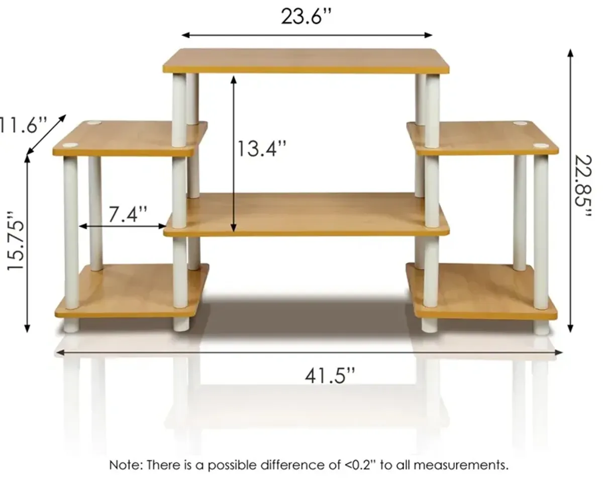 Turn-N-Tube No Tools Entertainment Center, Beech/White