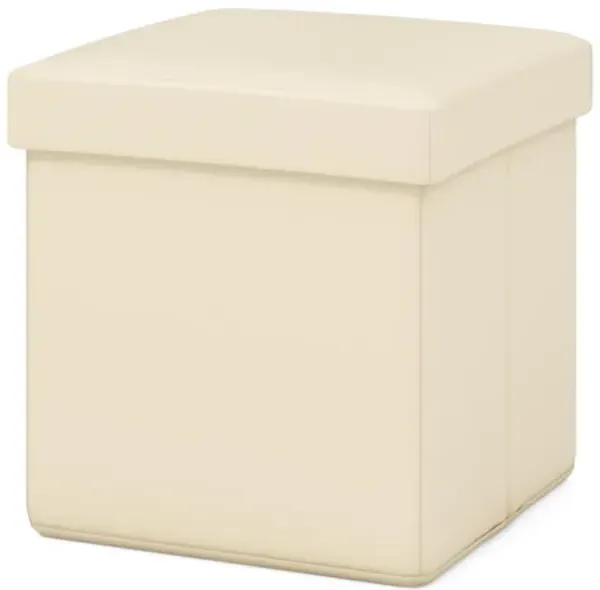 Hivvago Upholstered Square Footstool with PVC Leather Surface for Bedroom