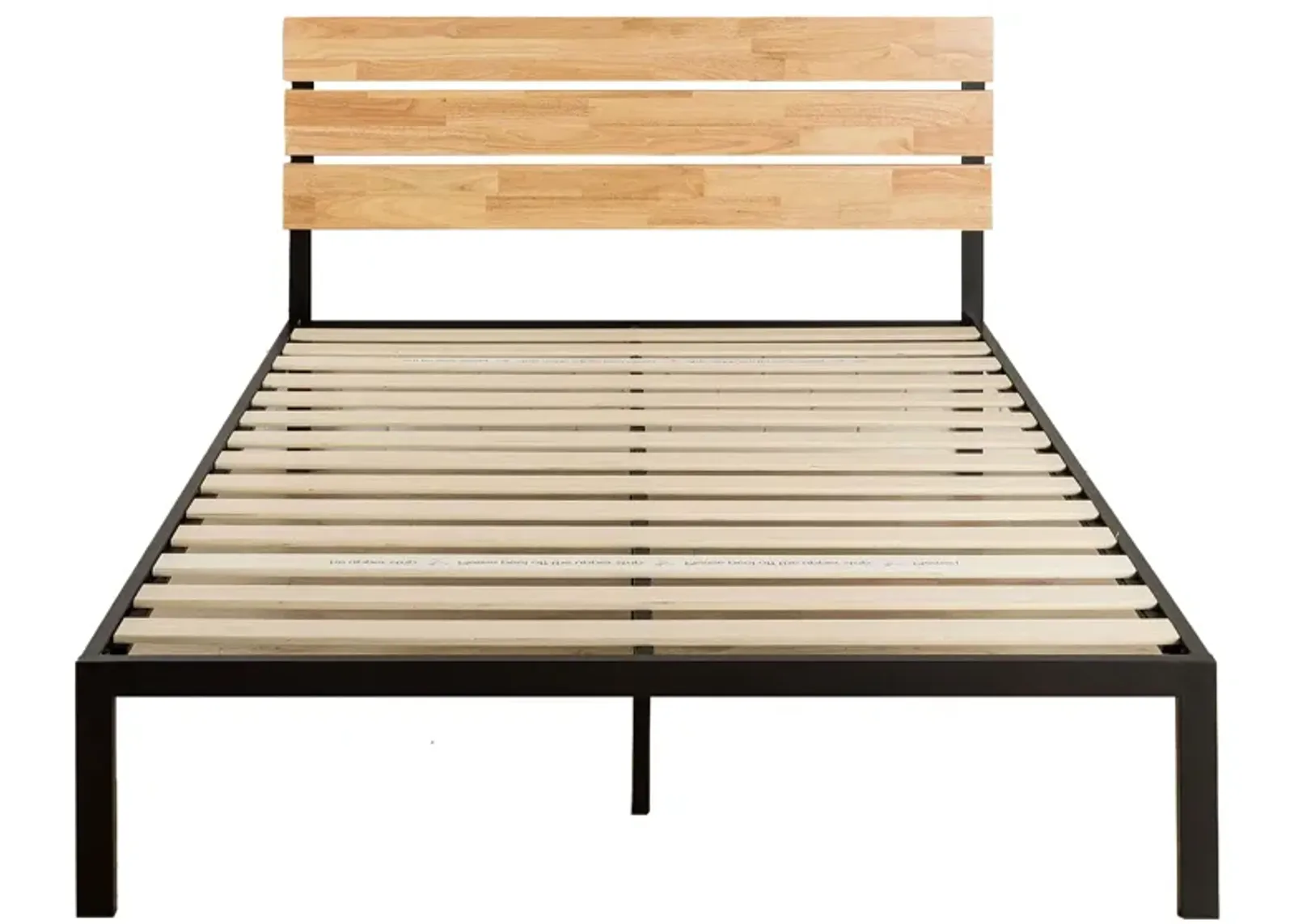 Hivvago Queen size Modern Wood and Metal Platform bed Frame with Headboard