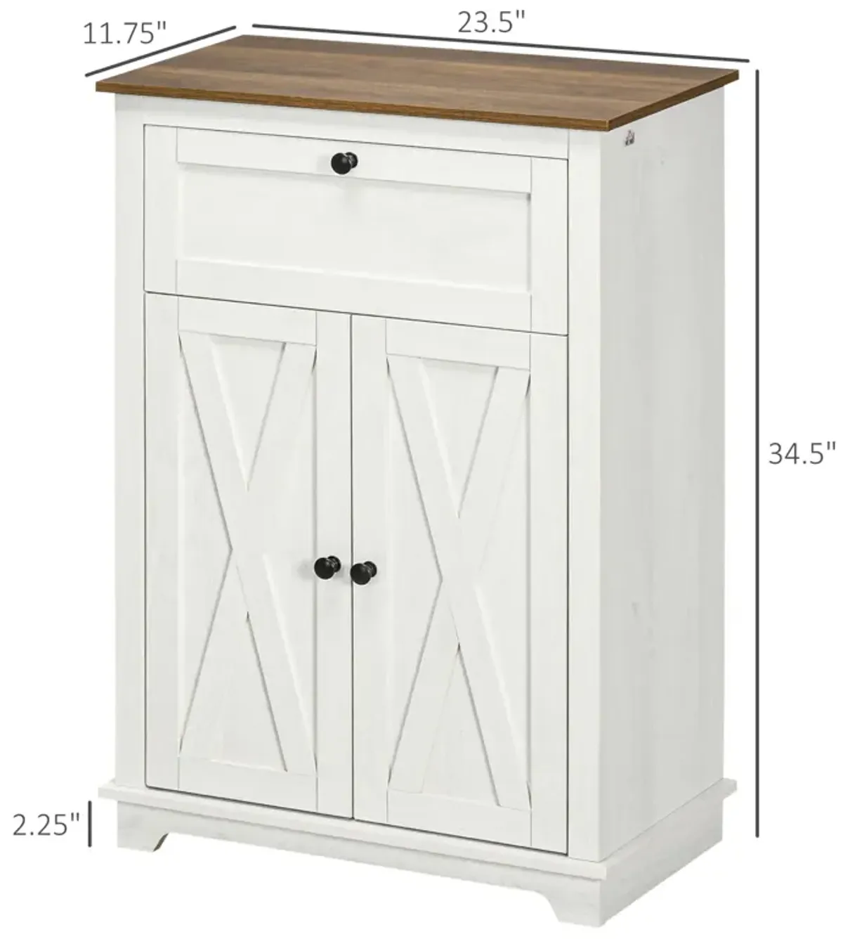 White Kitchen Organizer: Farmhouse Sideboard Storage Cabinet