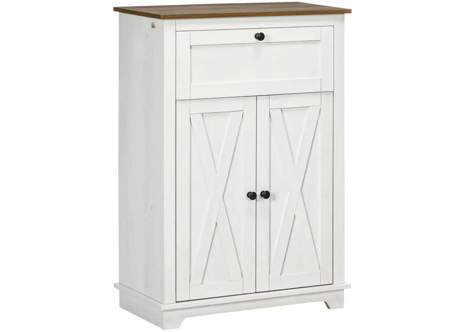 White Kitchen Organizer: Farmhouse Sideboard Storage Cabinet