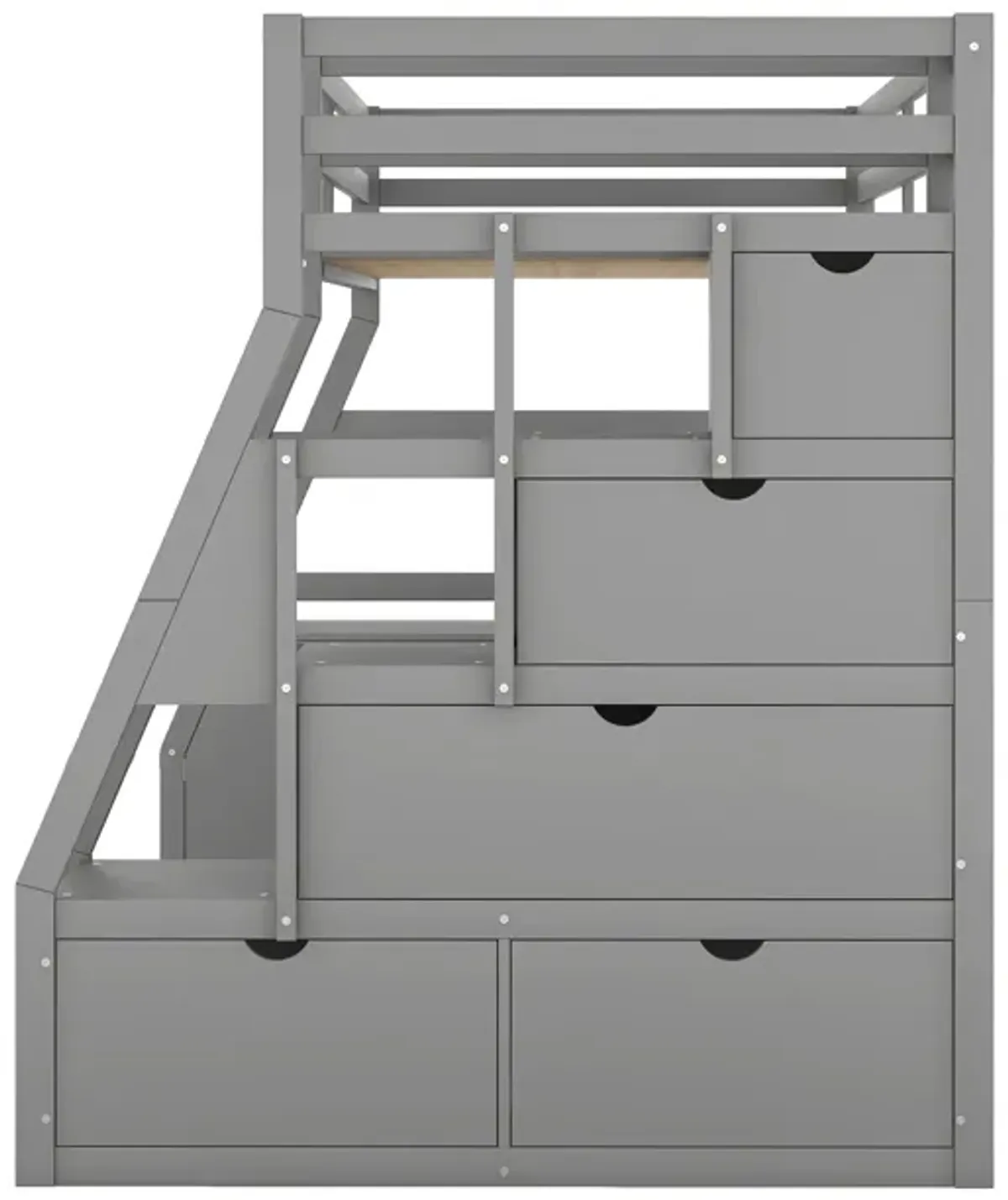 Merax Loft Bed with 7 Drawers and Desk