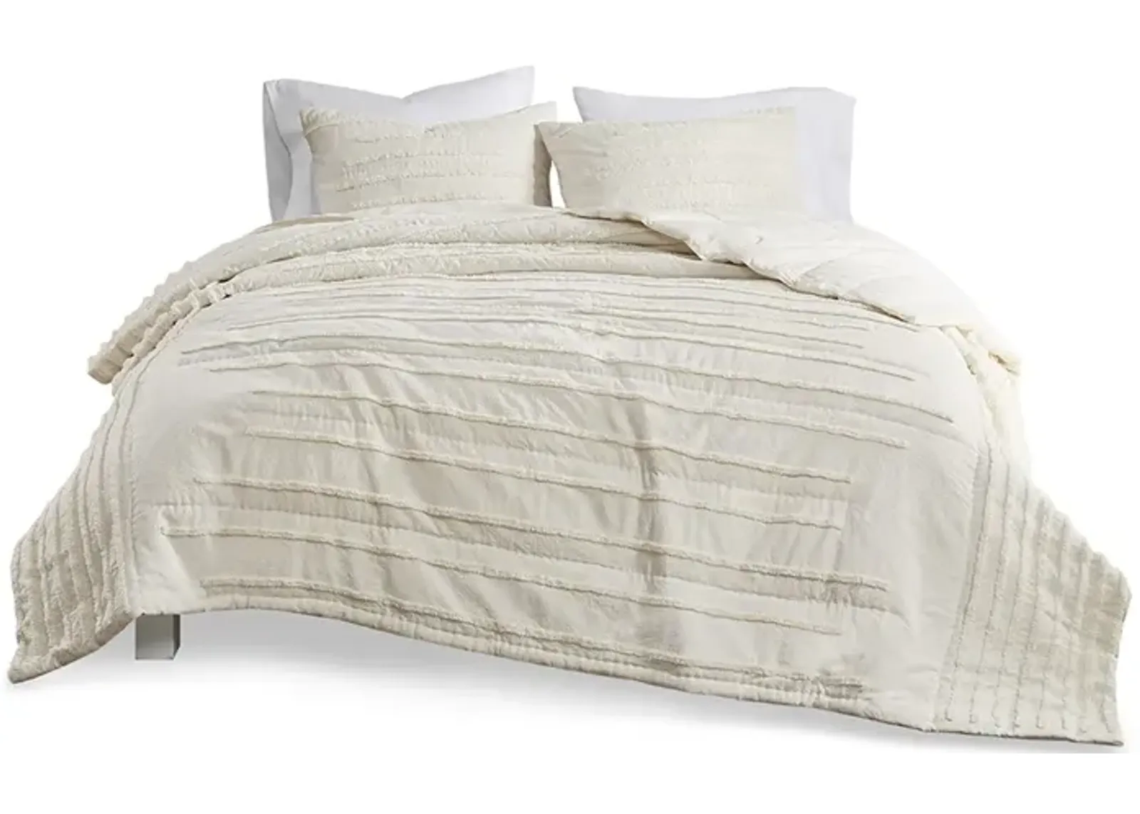 Gracie Mills Sotelo Modern Chenille Trimmed Cotton Quilt Set