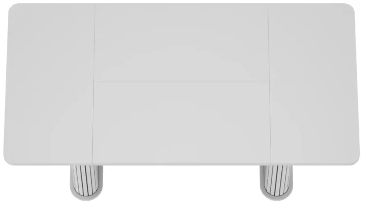 FUFU&GAGA Modern White Office Desk with Sturdy Double Pedestal Base (63" W x 29.5" H x 31.5" D),White