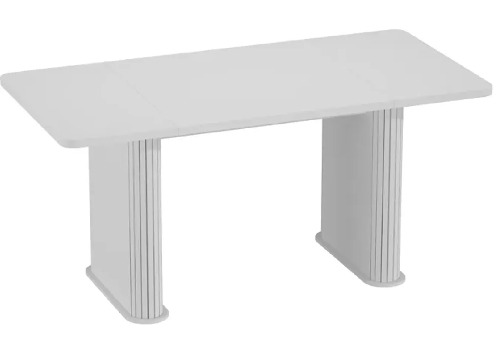 FUFU&GAGA Modern White Office Desk with Sturdy Double Pedestal Base (63" W x 29.5" H x 31.5" D),White