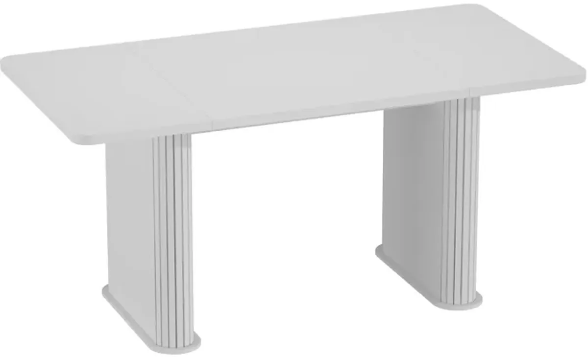 FUFU&GAGA Modern White Office Desk with Sturdy Double Pedestal Base (63" W x 29.5" H x 31.5" D),White