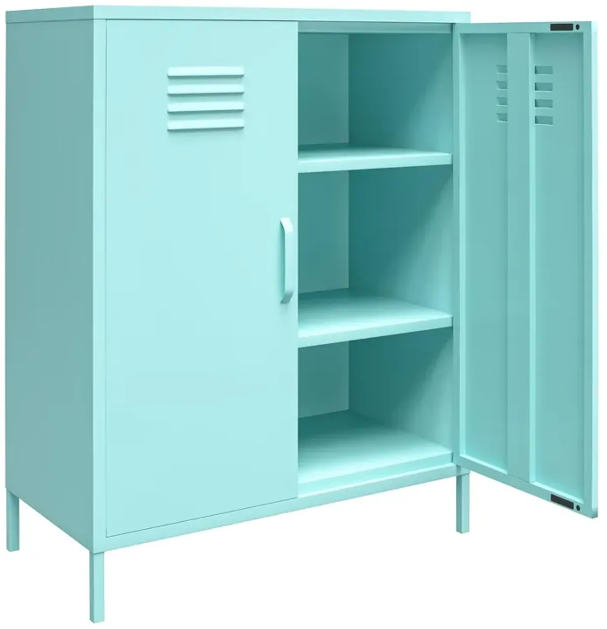 Cache 2 Door Metal Locker Style Storage Accent Cabinet