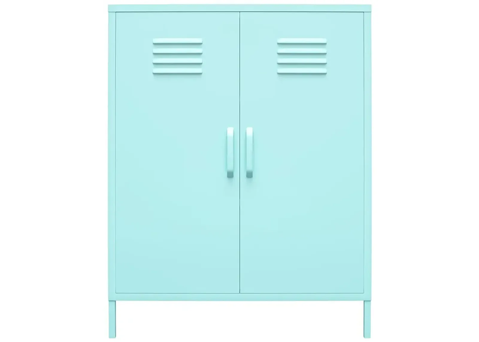 Cache 2 Door Metal Locker Style Storage Accent Cabinet