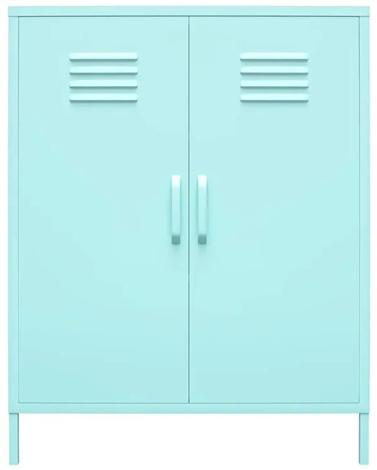 Cache 2 Door Metal Locker Style Storage Accent Cabinet