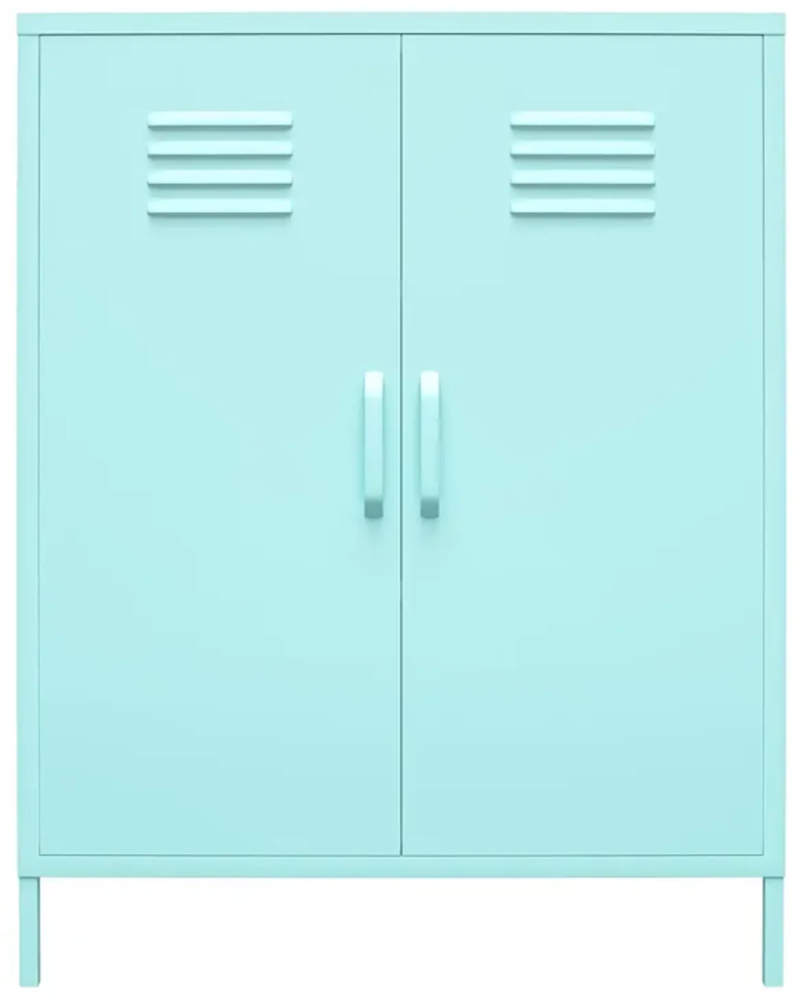 Cache 2 Door Metal Locker Style Storage Accent Cabinet