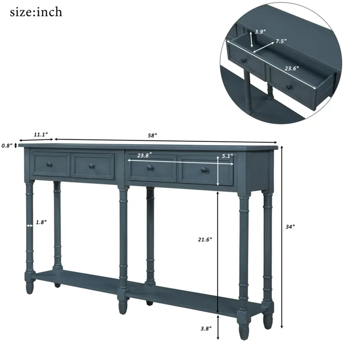 Merax Console Table Sofa Table