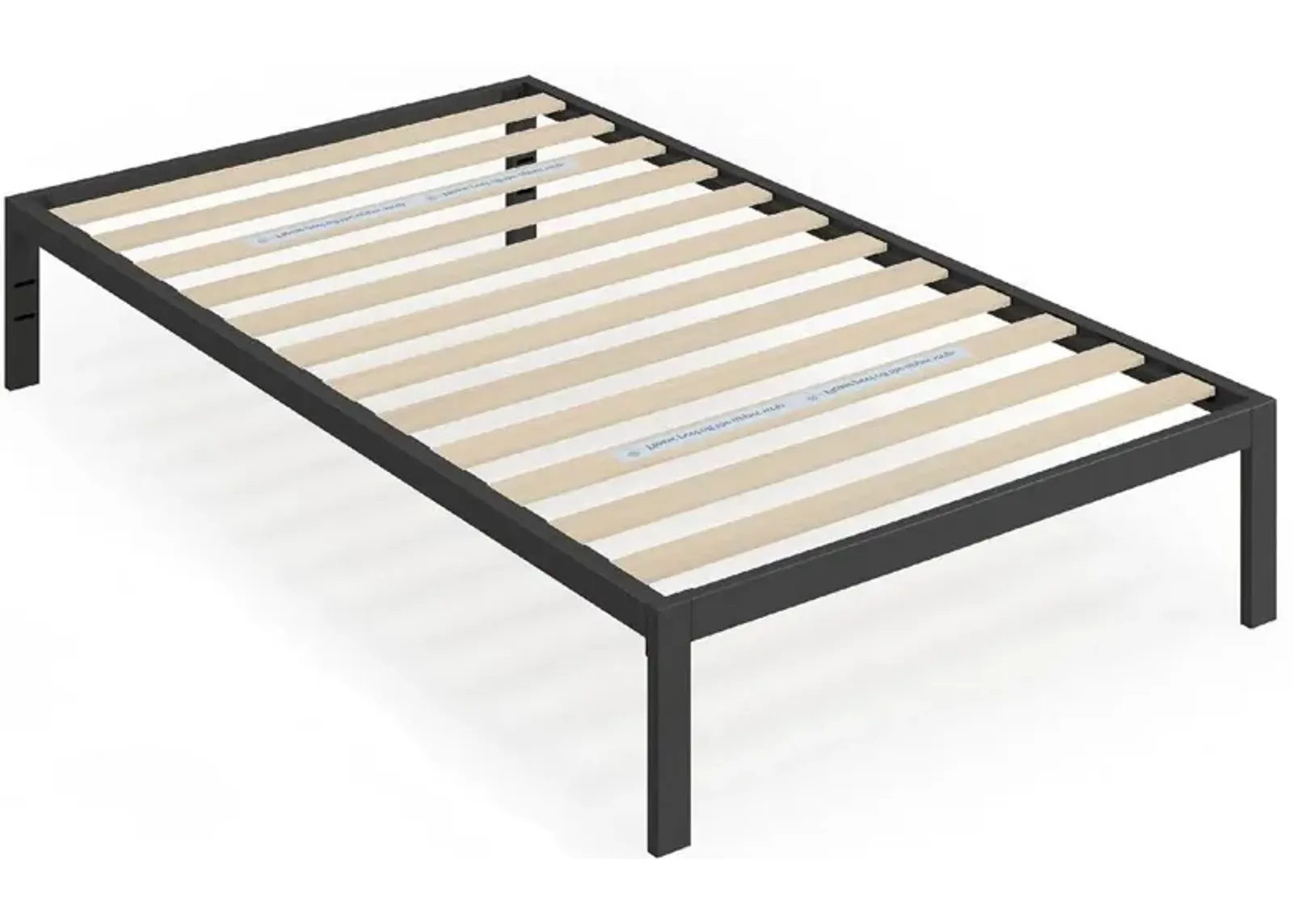 Hivvago Twin Black Metal Platform Bed Frame with Wood Slats - 350 lbs Weight Capacity