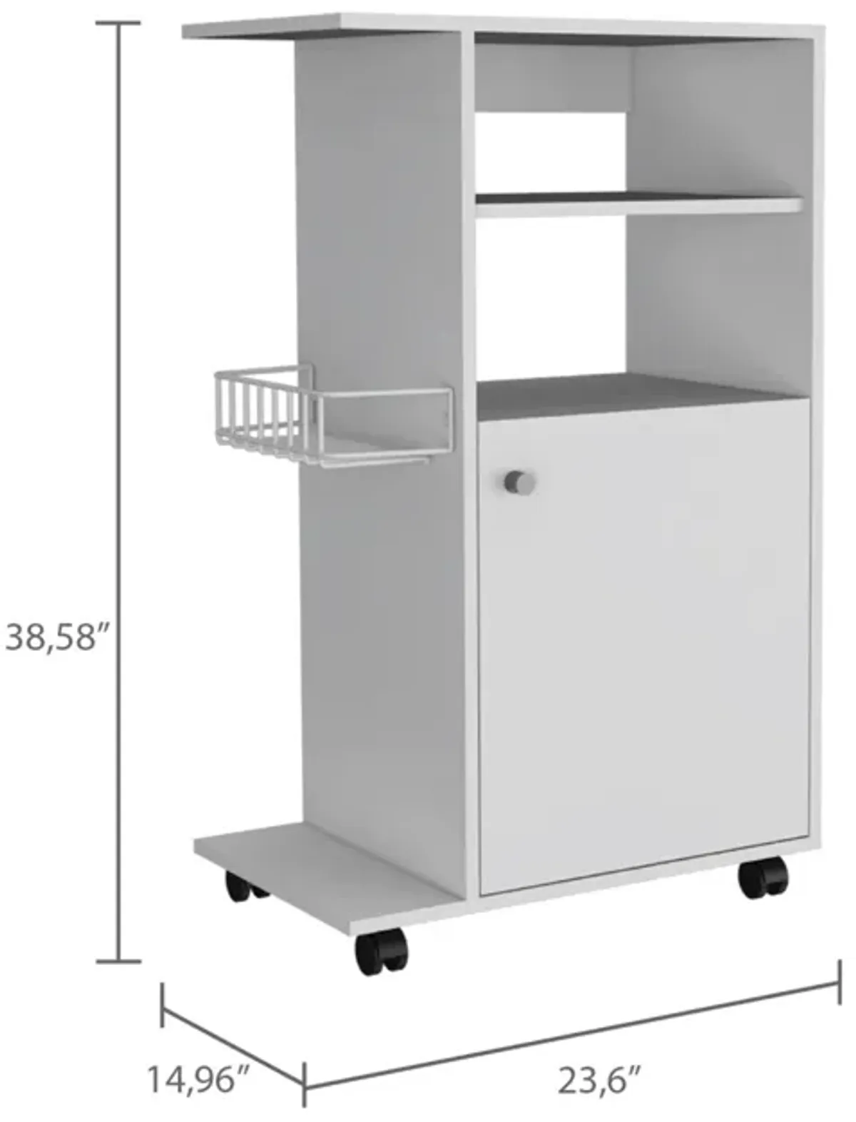 Nepenthe 1-Shelf Kitchen Cart With Caster White