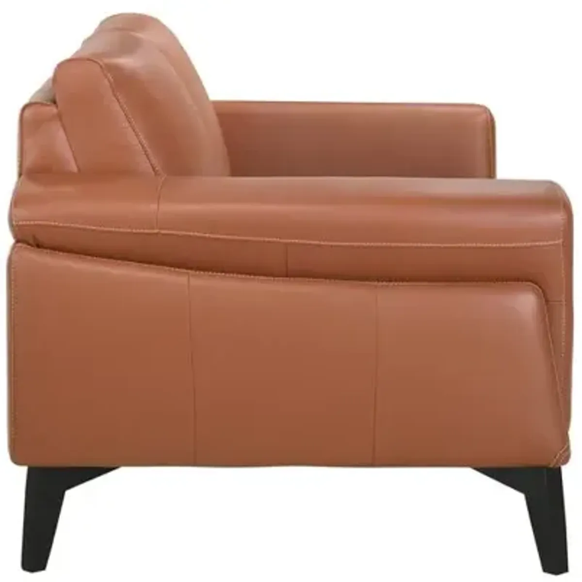 New Classic Furniture Furniture Como Leather Upholstered Loveseat in Terracotta